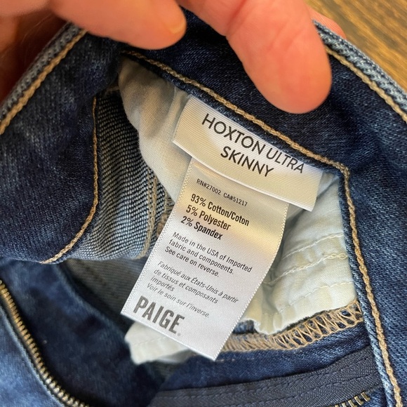 PAIGE Hoxton Ultra Skinny Denim Jean in Dark Blue, Women’s size 26 - Picture 5 of 8